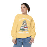 Booked for Christmas Sweatshirt, Book Lover Holiday Crewneck, Christmas Tree Books Pullover, Cozy Reading Gift for Librarian or Bookworm