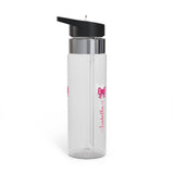 Personalized Girl Name Water Bottle, Transparent Water Bottle for Kids, Bow Design, Cute School Drink Bottle, Birthday Gift for Daughter