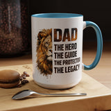 Dad Appreciation Coffee Mug, Dad The Hero The Guide The Protector Mug, Lion Dad Gift, Father's Day Coffee Cup, Gift for Dad