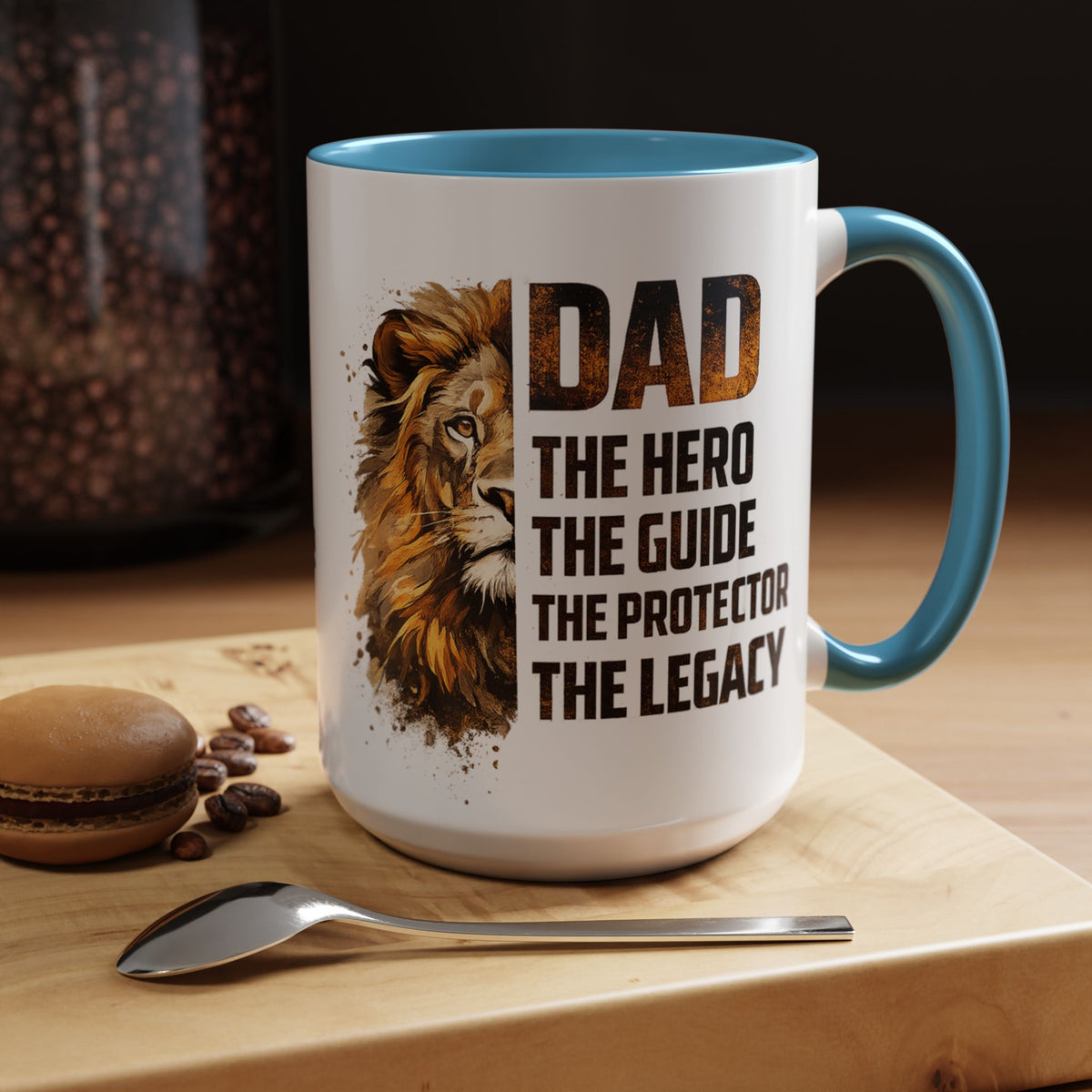 Dad Appreciation Coffee Mug, Dad The Hero The Guide The Protector Mug, Lion Dad Gift, Father's Day Coffee Cup, Gift for Dad