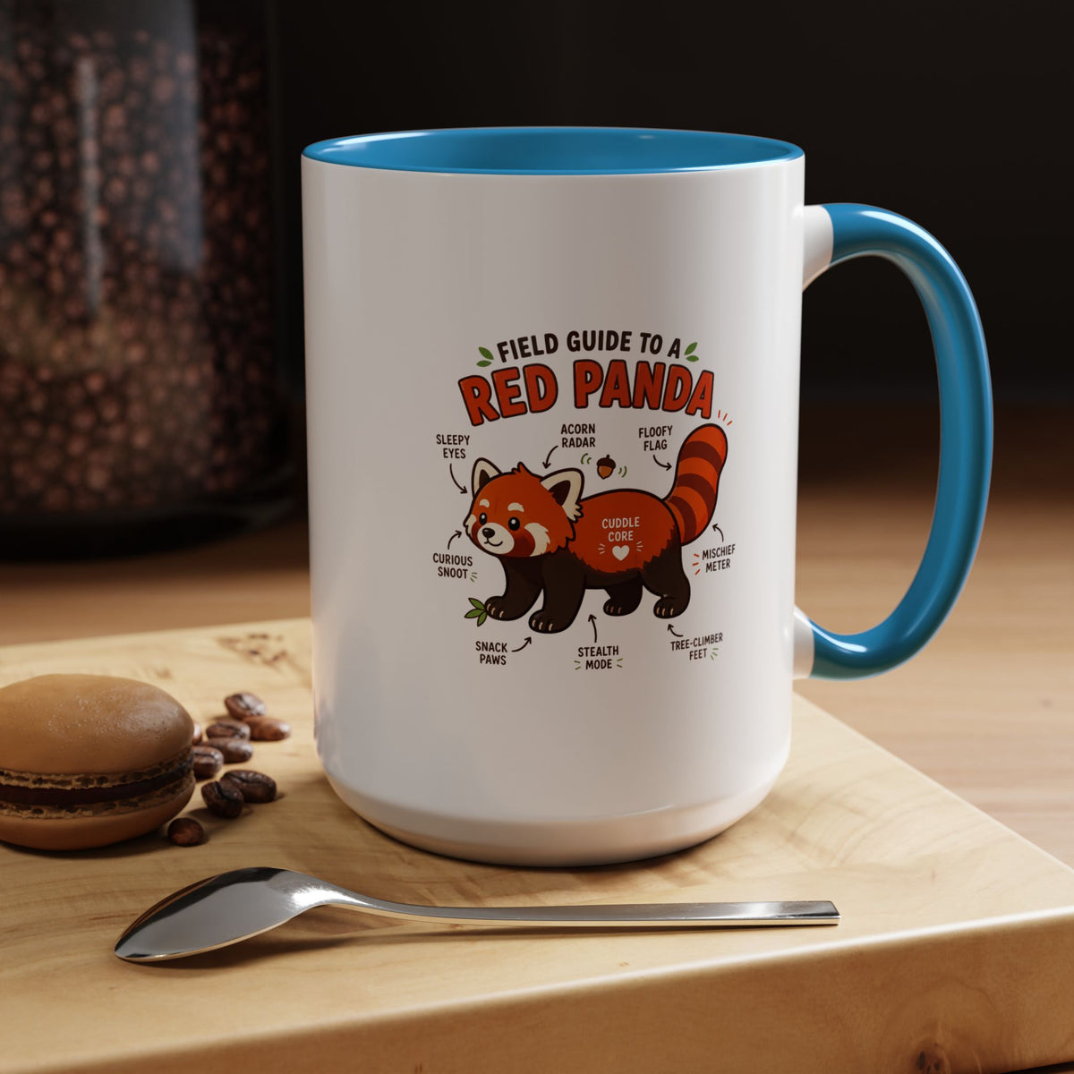 Red Panda Mug, Funny Field Guide Coffee Cup, Cute Wildlife Gift for Red Panda Lover, Zookeeper Present, Animal Birthday Gift for Kids
