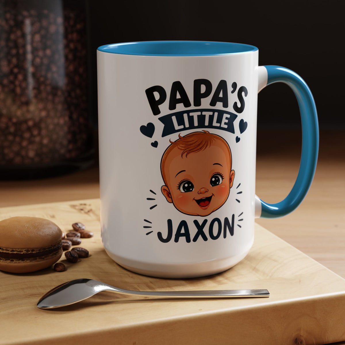 Personalized Papa's Little Boy Mug, Custom Baby Name Mug for Dad, New Father Gift, Papa Coffee Mug, Father's Day Gift from Son