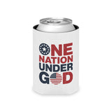 One Nation Under God Can Cooler, Patriotic Drink Holder, American Flag Beverage Sleeve, USA Pride Gift, Faith Inspired Gift, Summer Party