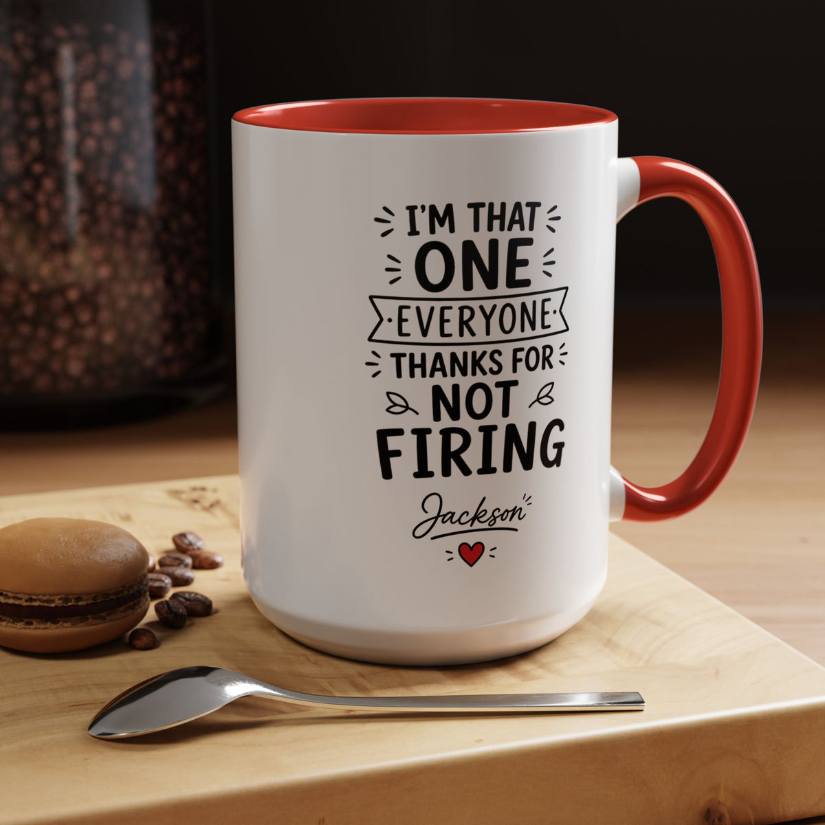 Personalized Funny Boss Mug, Thanks for Not Firing Us Coffee Cup, Custom Manager Name Gift, Coworker Office Humor, Boss Day Present