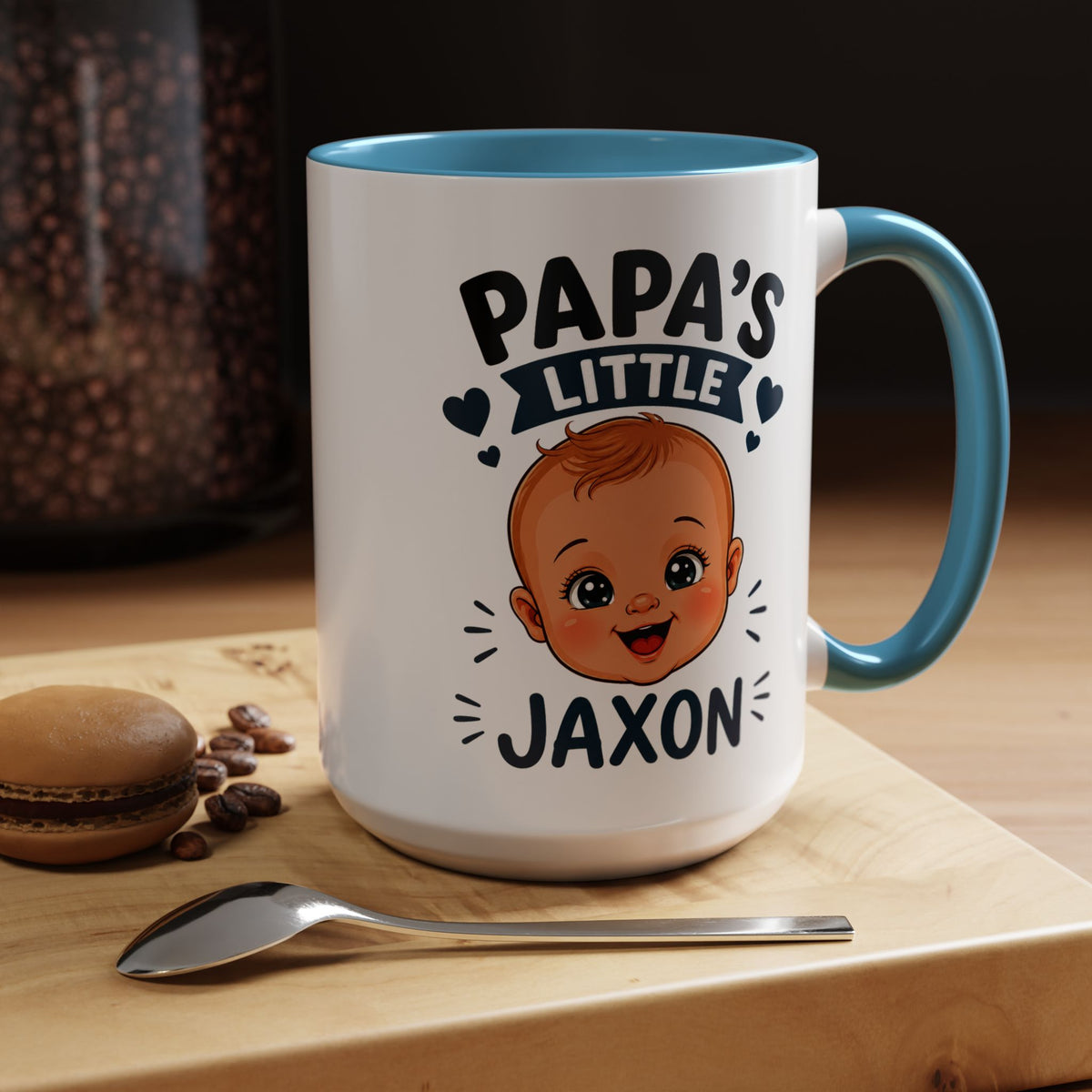 Personalized Papa's Little Boy Mug, Custom Baby Name Mug for Dad, New Father Gift, Papa Coffee Mug, Father's Day Gift from Son
