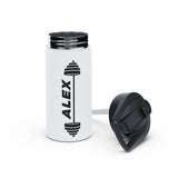 Personalized Barbell Kids Water Bottle, Stainless Steel Straw Bottle, Custom Name Sports Bottle, Young Athlete Gift for Boys and Girls