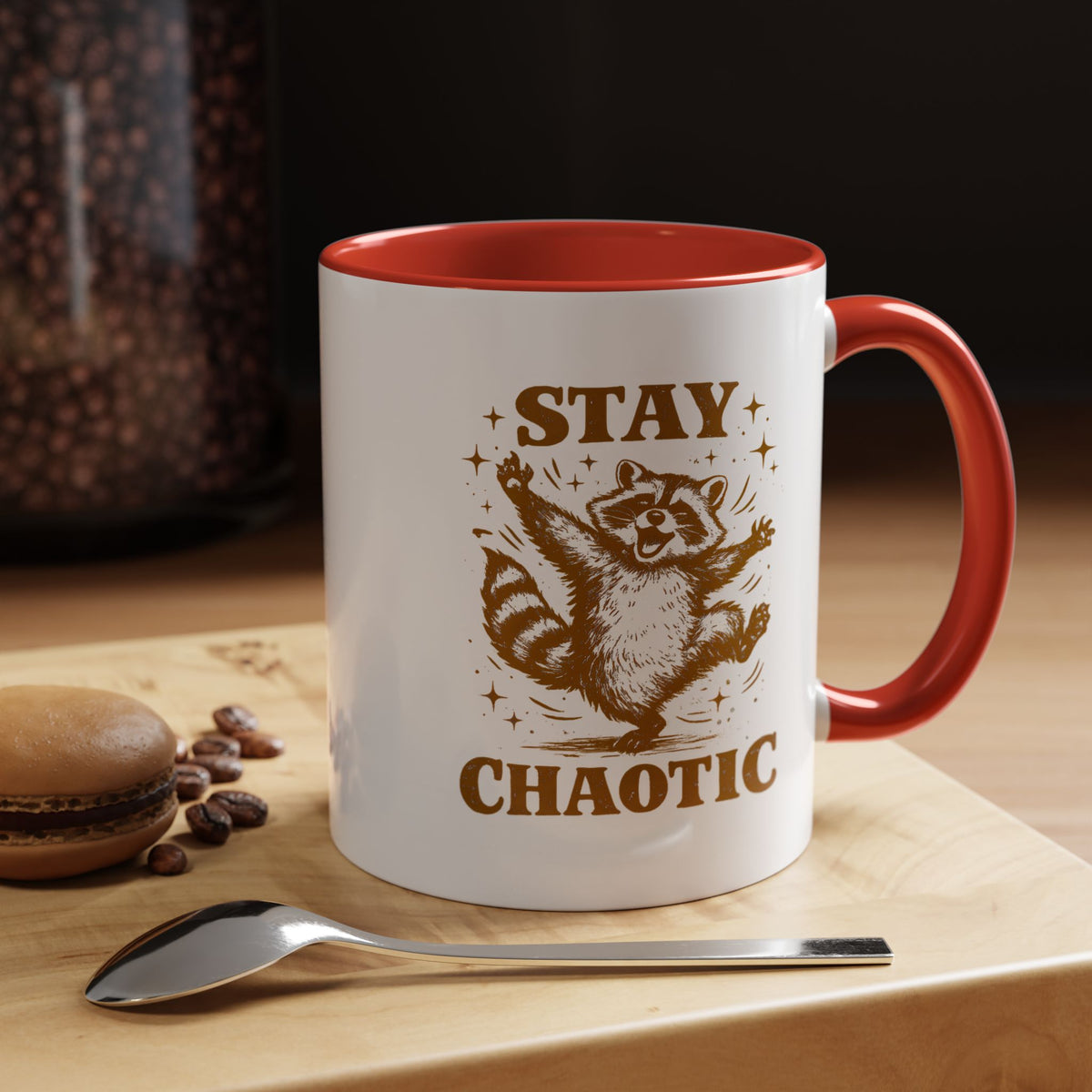 Stay Chaotic Raccoon Coffee Mug, Funny Trash Panda Mug, Chaotic Energy Gift, Cute Raccoon Coffee Cup, Meme Lover Present