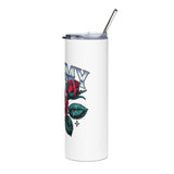 Mommy Rose Skinny Tumbler, Pink Floral Cup, Mother's Day Gift for Mom, Birthday Present for Mama and Floral Lovers