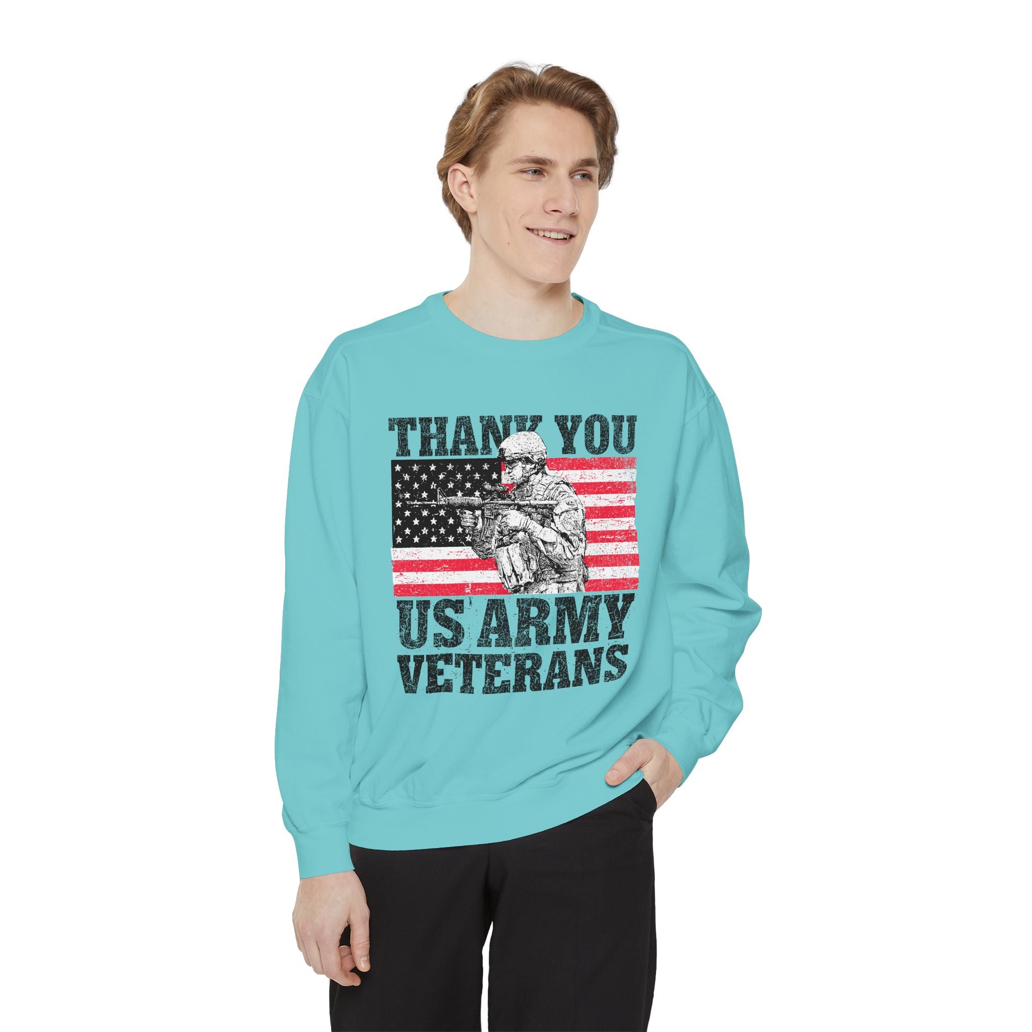 Thank You US Army Veterans Sweatshirt, Patriotic Soldier Crewneck, Military Appreciation Gift, American Flag Pullover for Veterans Day