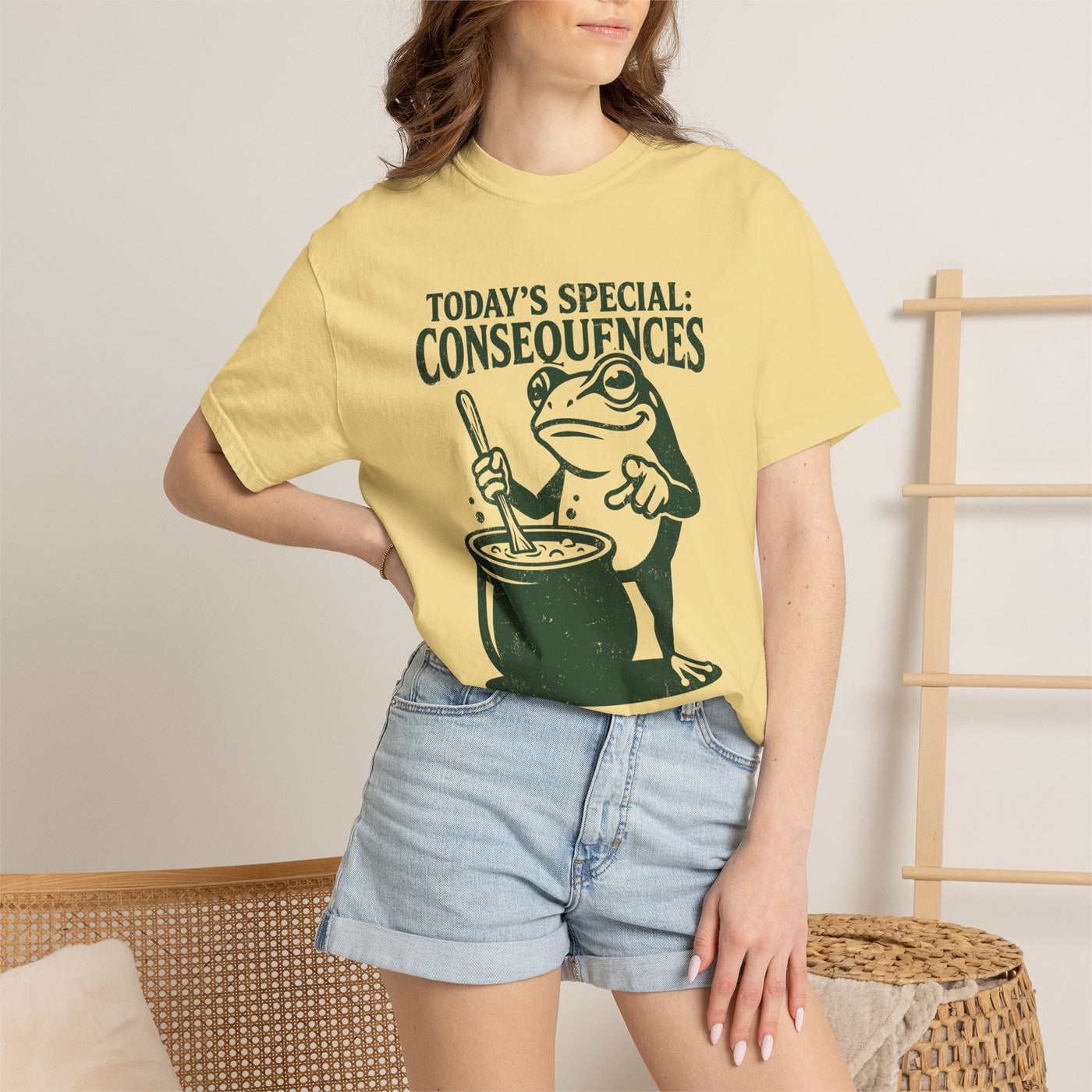 Funny Frog Consequences Shirt Comfort Colors Tee, Today's Special Consequences Teacher Shirt, Classroom Humor Gift, Retro Frog Graphic Tee