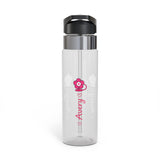 Personalized Transparent Water Bottle for Girls, Custom Name Flower Bottle, Cute School Drinkware, Birthday Gift for Kids and Teens