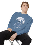 Howling Wolf Moon Sweatshirt, Mountain Forest Crewneck, Wildlife Lover Gift, Rustic Wilderness Graphic Cozy Outdoor Pullover Unisex Top