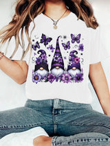 T-shirt purple magic hat Halloween print