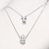 S925 Sterling Silver Necklace Women Set Diamond Small Waist Pearl Collar Chain Temperament Anti allergic Trend ins