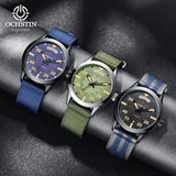 Swiss Brand Master Series Automatic Mechanical Watch with Dual Date, Water-Resistant, Luminous Business Men's Watch with Nylon Strap