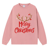 Merry Christmas reindeer print women's mid to long hoodie for Christmas