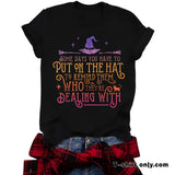 Printed short sleeved humorous witch Halloween