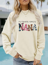 Round neck NANA printed pullover sweatshirt sweatshirt sweatshirt