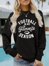 Round neck FOOTBALL printed pullover sweatshirt sweatshirt