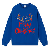 Merry Christmas reindeer print women's mid to long hoodie for Christmas
