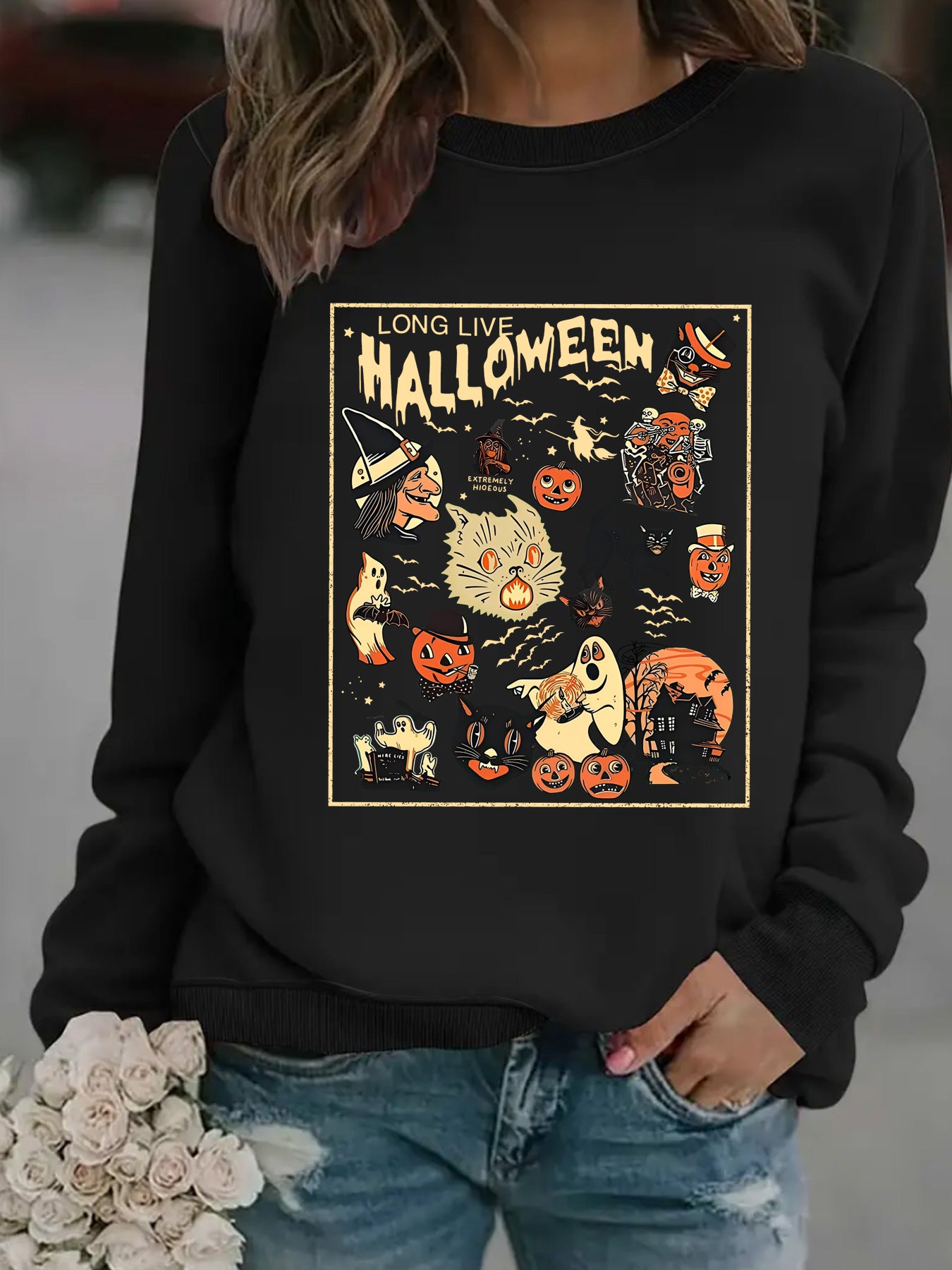 Printed pullover sweatshirt sweatshirt