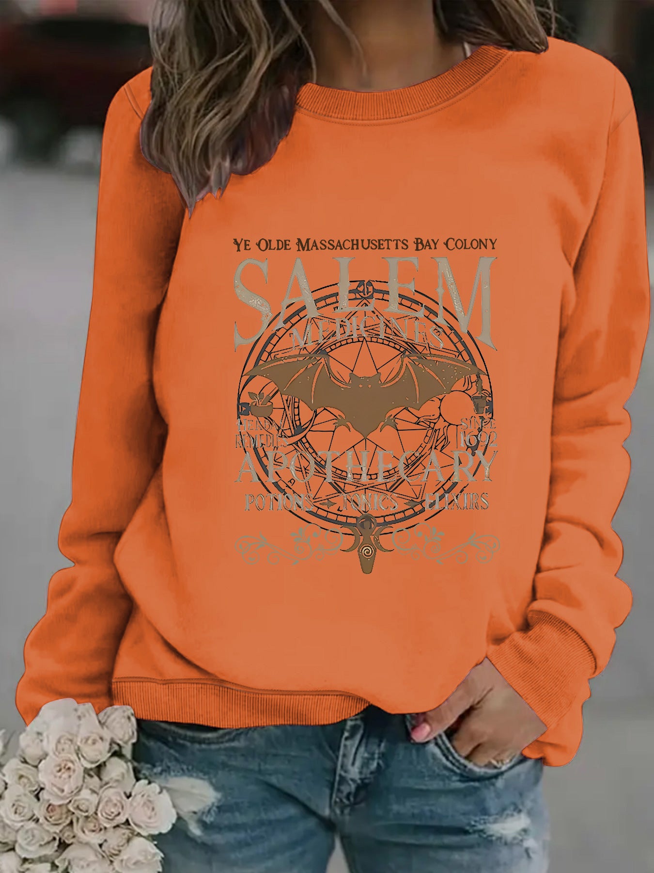 Printed pullover sweatshirt sweatshirt