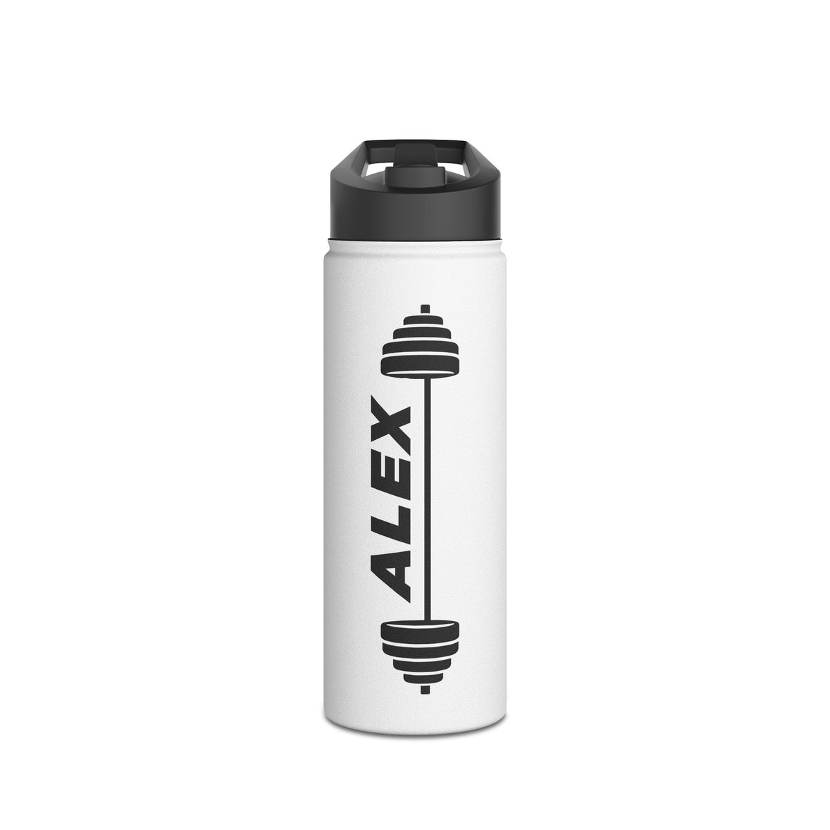 Personalized Barbell Kids Water Bottle, Stainless Steel Straw Bottle, Custom Name Sports Bottle, Young Athlete Gift for Boys and Girls