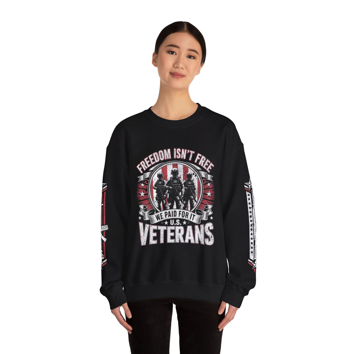 Freedom Isn't Free Veterans Sweatshirt, Military Service Crewneck, American Flag Veteran Pullover, Veteran Gift, Memorial Day Outfit