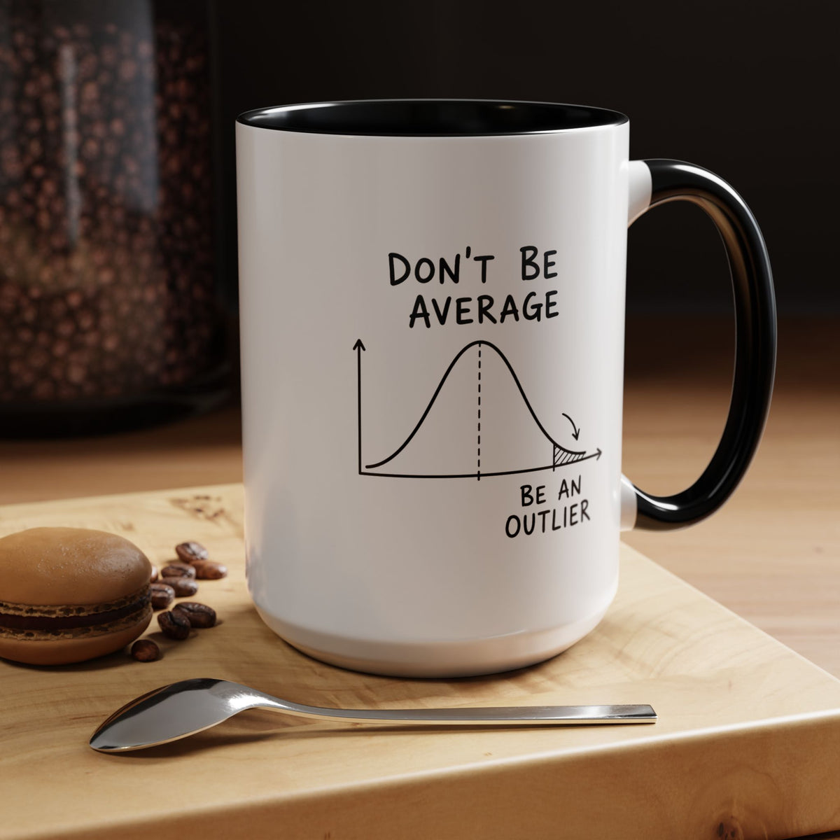 Be an Outlier Coffee Mug, Motivational Math Mug, Statistics Lover Gift, Data Analyst Mug, Inspirational Success Coffee Cup