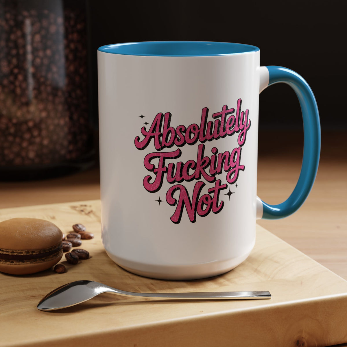 Absolutely Not Coffee Mug, Funny Sarcastic Pink Retro Lettering, Sassy Birthday Gift for a Best Friend or Office Work Bestie