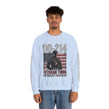DD-214 Veteran Sweatshirt, Military Veteran Crewneck, American Flag Pullover, Veteran Gift for Him, Patriotic Fourth of July Top