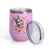 Ballet Bunny Wine Tumbler, Cute Pink Rabbit Cup, Gift for Ballerinas, Dance Students, Bunny Lovers and Ballet Besties