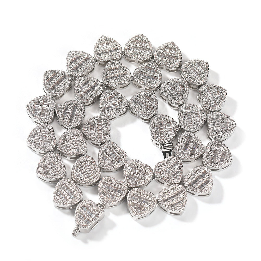 T-shaped Love Necklace Set with Zircon Hip Hop Personalized Fashion, Light Luxury, and Unique Design Necklace