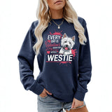 West Highland White Stem Love Printed Round Neck Velvet Hoodie