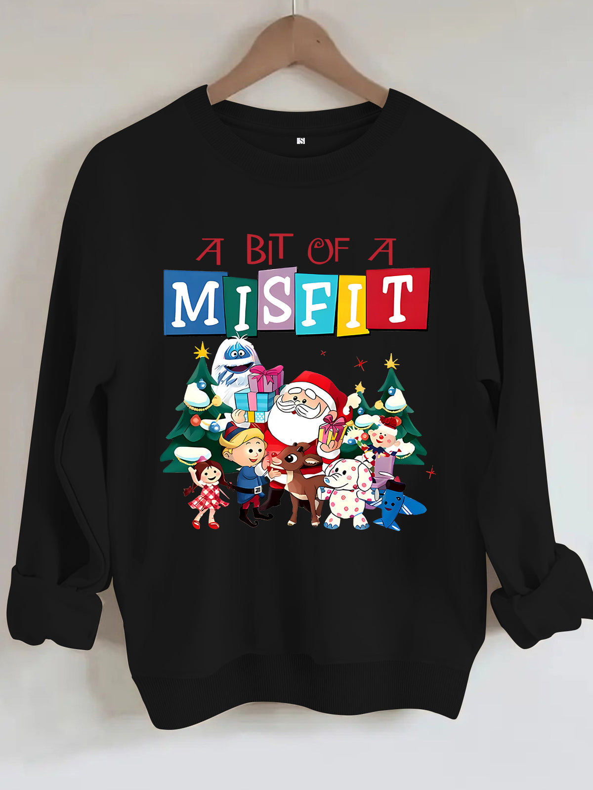 Christmas printed pattern hoodie