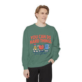 You Can Do Hard Things Teacher Sweatshirt, Motivational School Graphic Crewneck, Positive Classroom Gift for Educators