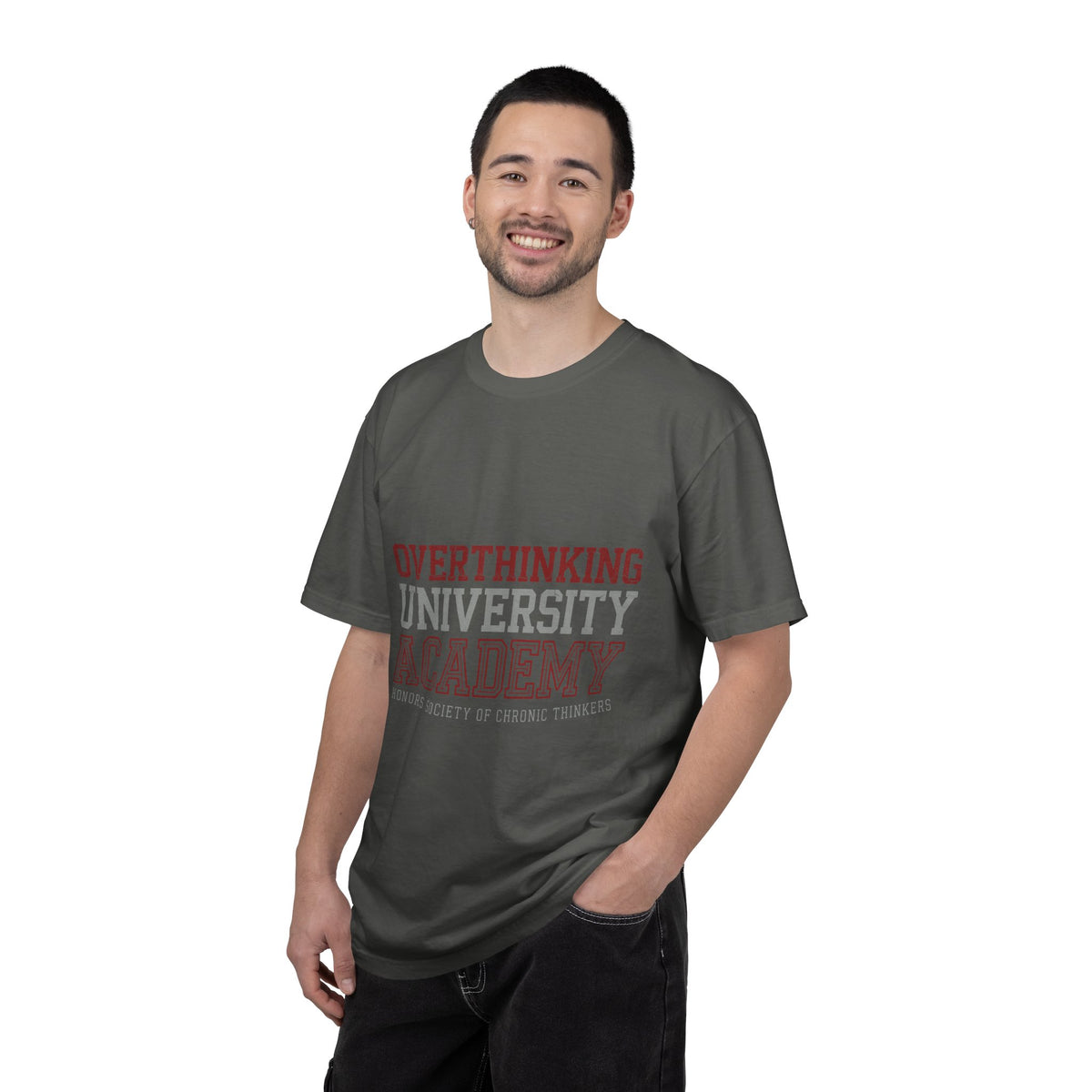 Overthinking University T-Shirt, Funny Anxiety Graphic Tee, Chronic Thinker Gift, College Student Shirt, Sarcastic College Campus Outfit