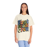 First Grade Crew T-Shirt, Retro Teacher Team Graphic Tee, Elementary School Staff Gift, First Day Classroom Outfit, Grade One Shirt