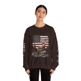 Personalized Hunting Sweatshirt, Custom Deer American Flag Pullover, Patriotic Outdoorsman Crewneck, Hunter Gift, Personalized Family Shirt