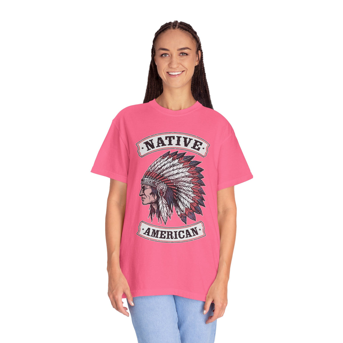 Native American Headdress Shirt, Patriotic USA Graphic Tee, Vintage American Eagle Style, Western Americana Gift, Fourth of July Shirt