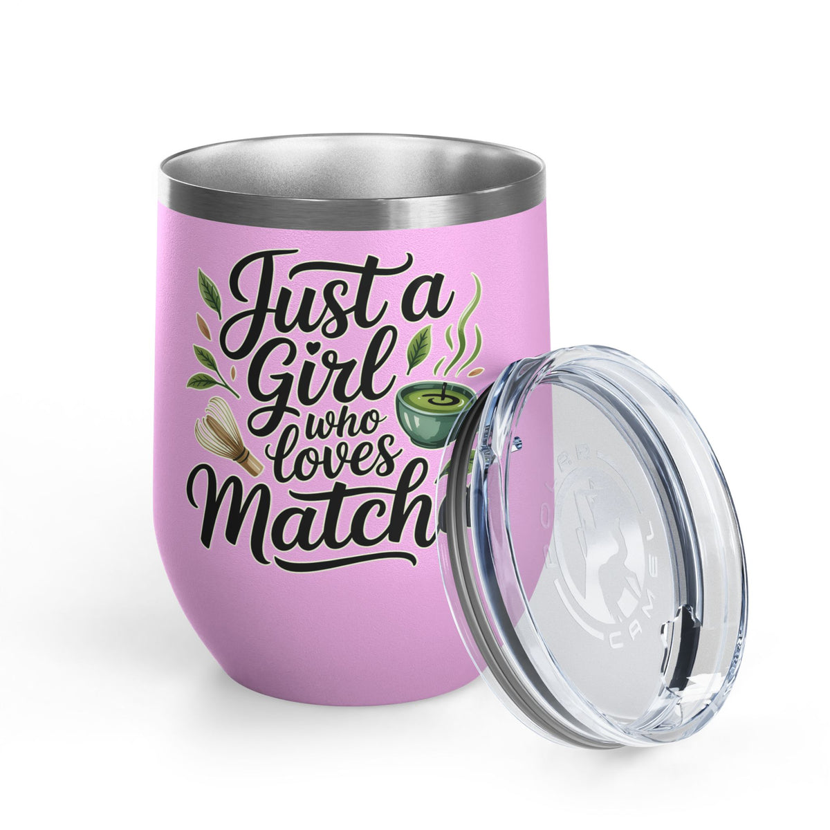 Matcha Lover Wine Tumbler, Just a Girl Who Loves Matcha, Cute Green Tea Tumbler, Matcha Gift for Her, Cafe Lover Gift, Cozy Drinkware