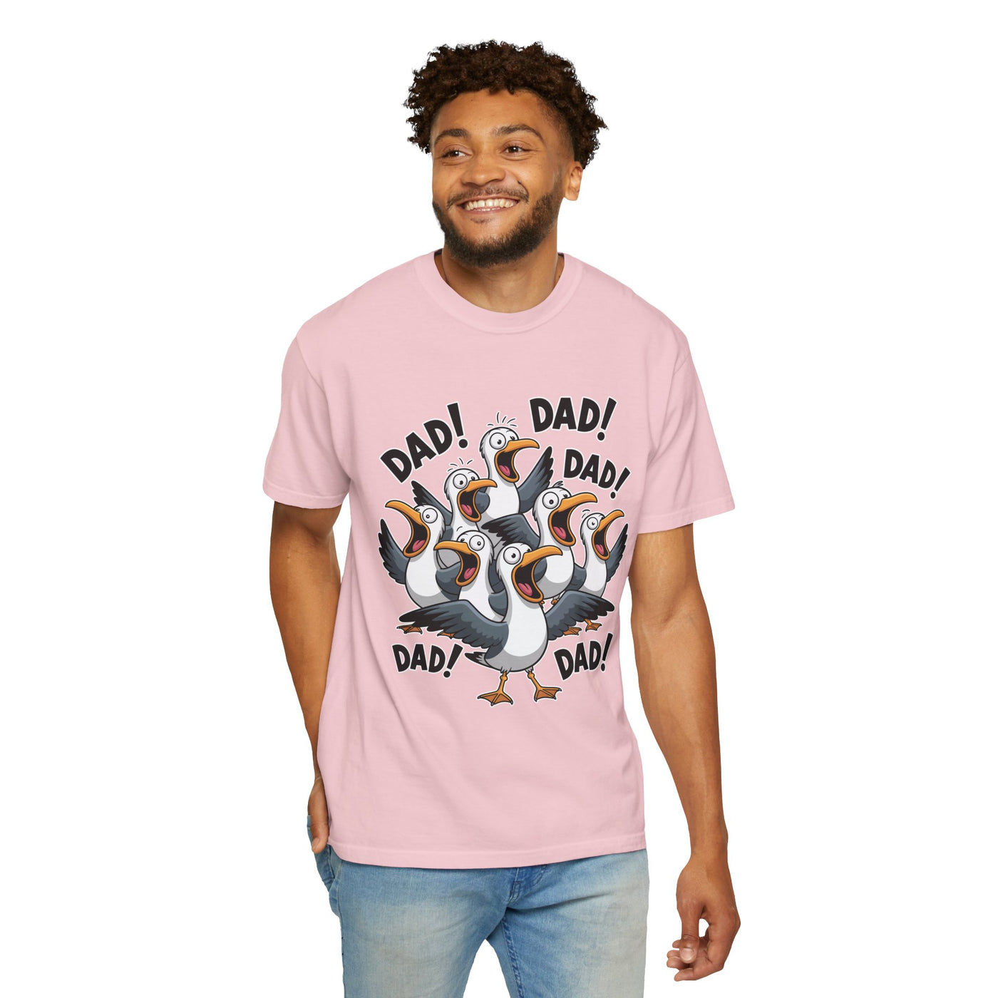Funny Dad Life Comfort Colors Shirt, Dad Dad Dad Seagull Tee, Fatherhood Humor Graphic Shirt, Father's Day Gift for Dad