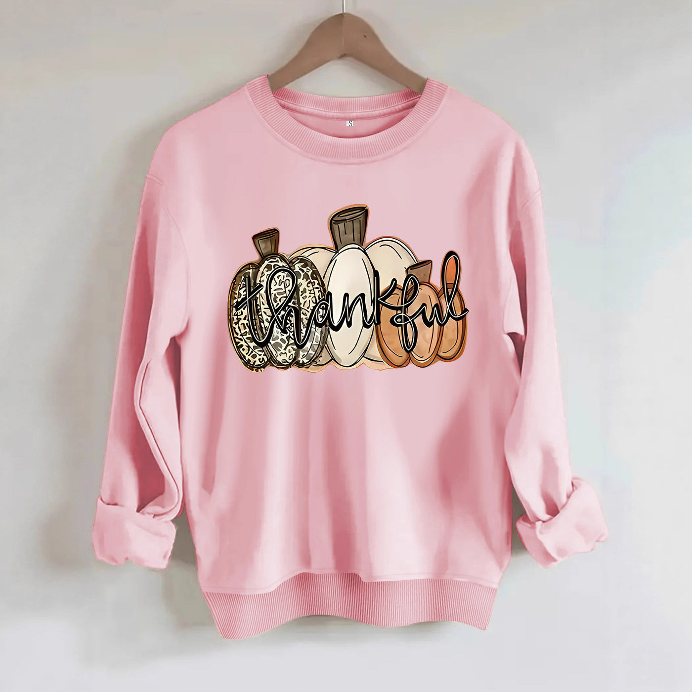 Pumpkin and letter Halloween long sleeved hoodie for women