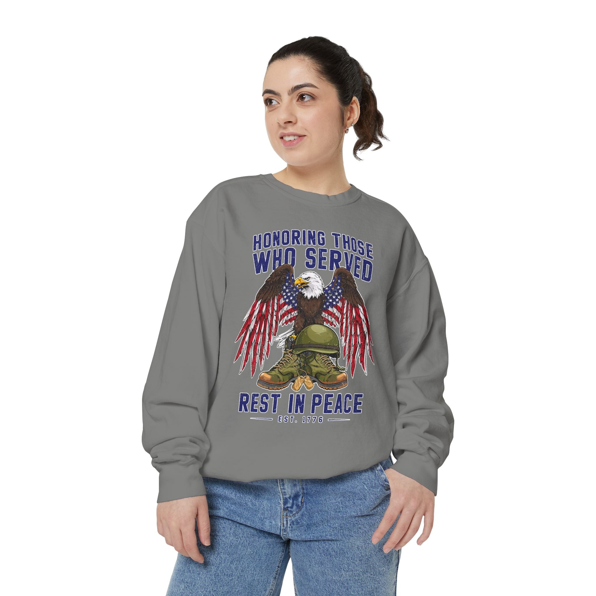 Honoring Those Who Served Sweatshirt, Military Memorial Crewneck, Fallen Soldier Tribute, Veteran Remembrance Gift, Patriotic Eagle Top