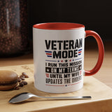 Funny Veteran Husband Mug, Veteran Mode Wife Updates Orders Coffee Cup, Military Spouse Gift for Retired Soldier, Anniversary or Birthday