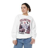 Yellowstone Wildlife Sweatshirt, Bison Wolf Eagle Mountain Crewneck, National Park Lover Gift, Western Nature Graphic Cozy Pullover