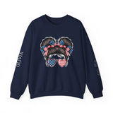 Personalized Patriotic Sweatshirt, Custom Little Miss Pullover, American Flag Girl Crewneck, Fourth of July Gift, USA Country Shirt
