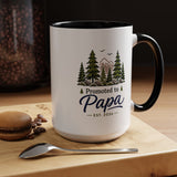 Promoted to Papa Mug, New Grandpa Pregnancy Announcement Gift, Woodland First Time Grandfather Coffee Cup, Baby Reveal Keepsake 2026