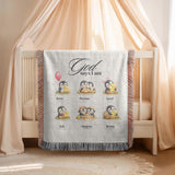 Penguin Bible Verse Kids Woven Blanket Christian Nursery Blanket Faith Baby Blanket Baptism Gift Baby Shower Gift Nursery Decor
