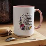 Nana Violet Wildflower Mug, Floral Grandmother Coffee Cup, Sentimental Gift from Grandchild, Birthday or Mothers Day Present